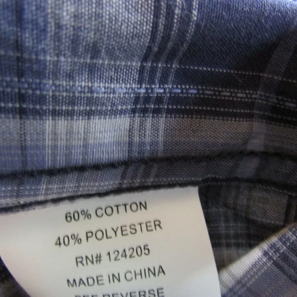 Gunnison Creek Men's Long Sleeve Plaid Snap Western Shirt Navy - Picture 2 of 2